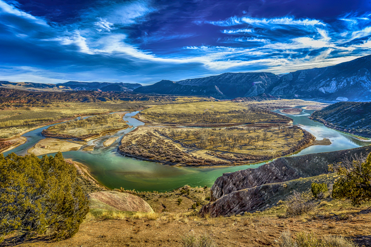 Image of Island Park and the Green River in Dinosaur National Monument, Utah.